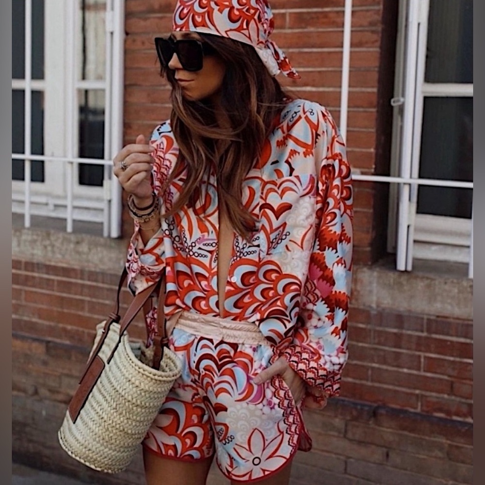 Zara 3 piece red paisley set